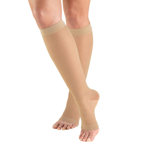 Knee High, Open Toe, Sheer Stockings, 15-20 mmHg (Truform 1772)