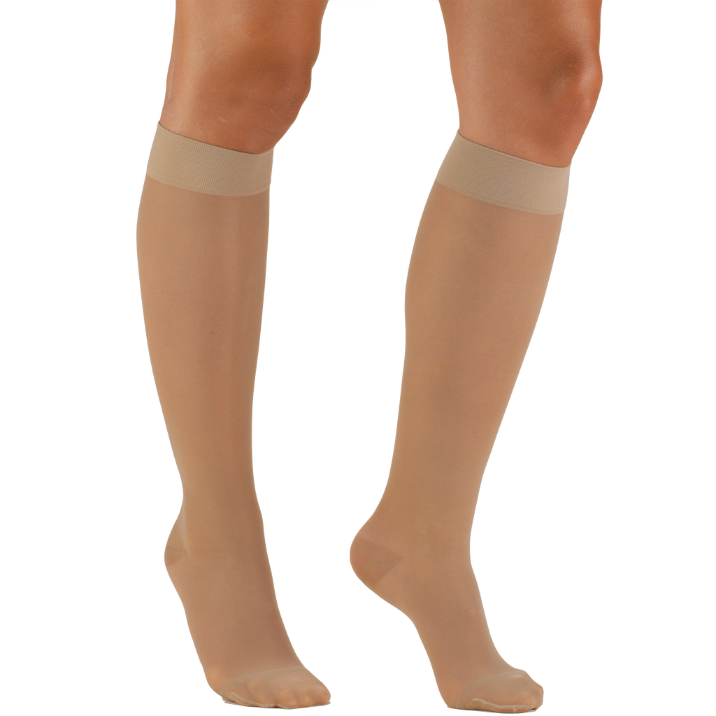 Knee High, Sheer Compression Stockings, 15-20 mmHg, Nude (Truform 1773)