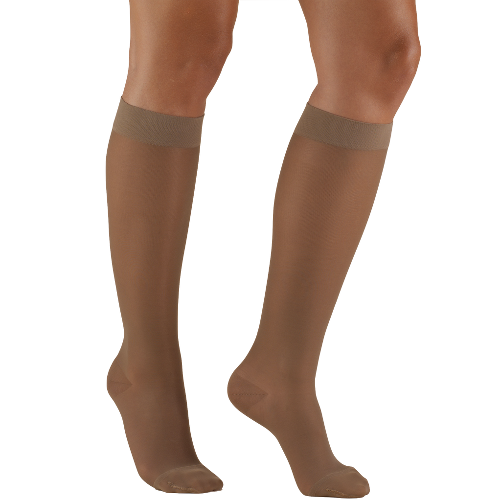 Knee High, Sheer Compression Stockings, 15-20 mmHg, Taupe (Truform 1773)