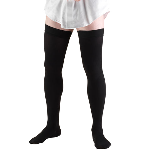 Men's Thigh Length Socks with Rib Knit Pattern, 20-30 mmHg (Truform 1945)