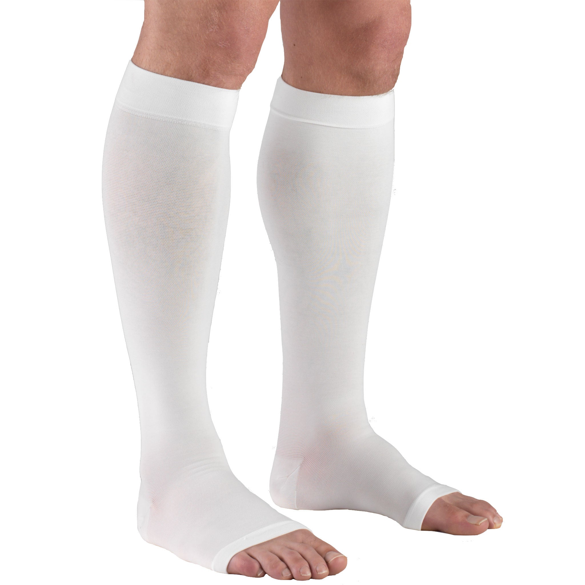 Truform 0865 Stockings 20-30 Below Knee Open Toe White –