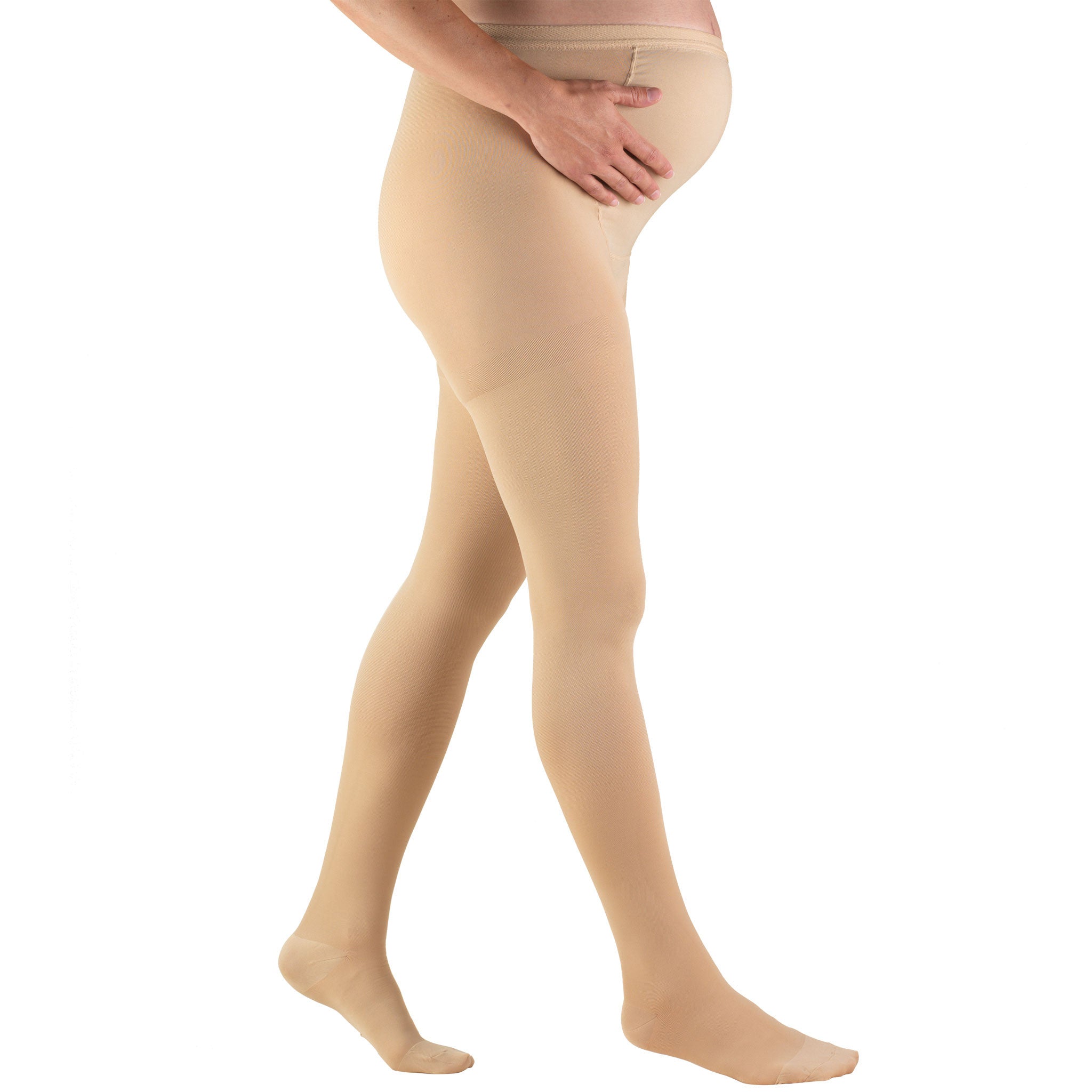 Truform Sheer Maternity Pantyhose, 15-20 mmHg Compression, Tummy Support,  20 Denier, Beige, X-Tall