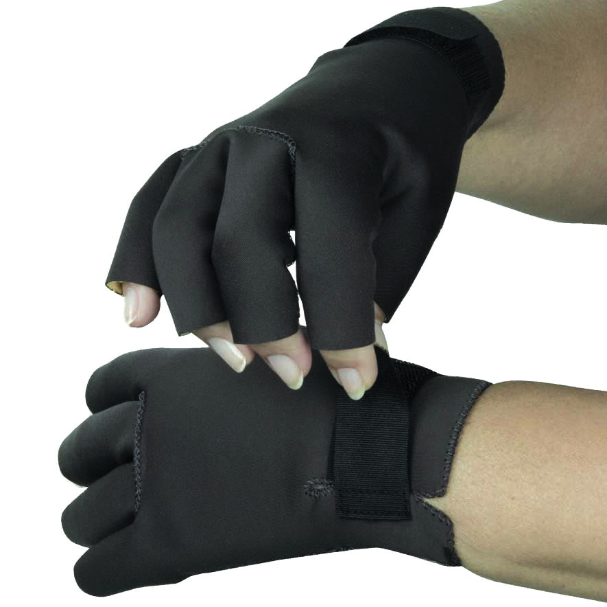 Black Arthritis Gloves with Velcro strap 2088